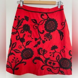 Anthropologie (Lithe) size 2 a-line skirt embroidered